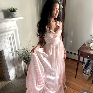 Vintage Gunne&Saxe (Jessica McClintock) pink and white stripped dress size 5